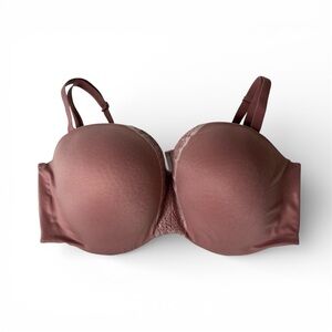 Victoria’s Secret Bra Women’s 38DD Pink Mauve Lace Multiway Lined Strapless